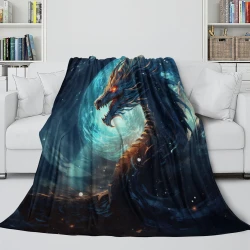 occidental Dragon Plaid en Polaire Imprimé 3D Couverture Douce Confortable pour Canapé Lit Bureau