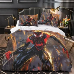 Avengers Spider Man Housse de Couette Imprimée 3D Douce 3 Pièces Literie Garçons Filles