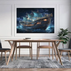 Voilier Peinture sur toile sans cadre, impressions posters art mural pour déco maison chambre bureau