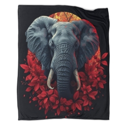 Éléphant Plaid en Polaire Imprimé 3D Couverture Douce Confortable pour Canapé Lit Bureau