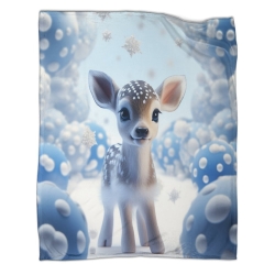 Cerf sika Plaid en Polaire Imprimé 3D Couverture Douce Confortable pour Canapé Lit Bureau