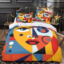 Art abstrait Housse de Couette Imprimée 3D Douce 3 Pièces Literie Garçons Filles