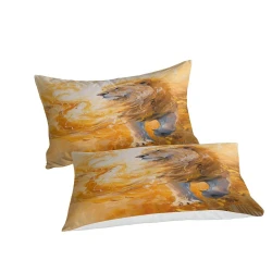 Lion Housse de Couette Imprimée 3D Douce 3 Pièces Literie Garçons Filles