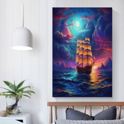 Voilier Peinture sur toile sans cadre, impressions posters art mural pour déco maison chambre bureau