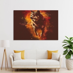 Loup Peinture sur toile sans cadre, impressions posters art mural pour déco maison chambre bureau