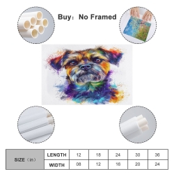 Yorkshire Terrier Peinture sur toile sans cadre, impressions posters art mural pour déco maison chambre bureau