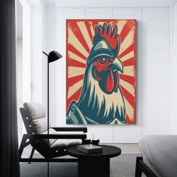 Coq Peinture sur toile sans cadre, impressions posters art mural pour déco maison chambre bureau