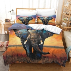 Elephant 3D Printed Duvet Cover Soft 3 Piece Boys Girls Bedding quilt cover