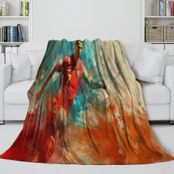 Cristiano Ronaldo Coperta in Pile Stampata 3D Morbida e Confortevole per Divano Letto Ufficio