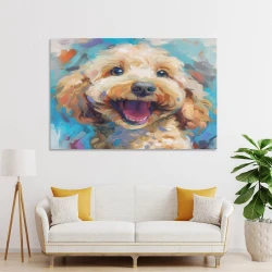 Chien mignon Peinture sur toile sans cadre, impressions posters art mural pour déco maison chambre bureau