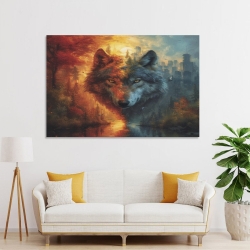 Loup Peinture sur toile sans cadre, impressions posters art mural pour déco maison chambre bureau