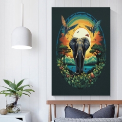 Éléphant Peinture sur toile sans cadre, impressions posters art mural pour déco maison chambre bureau