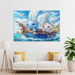Voilier Peinture sur toile sans cadre, impressions posters art mural pour déco maison chambre bureau