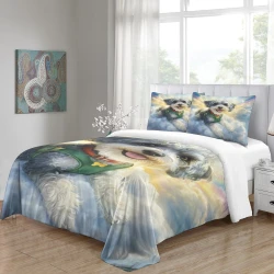 Yorkshire Terrier Housse de Couette Imprimée 3D Douce 3 Pièces Literie Garçons Filles