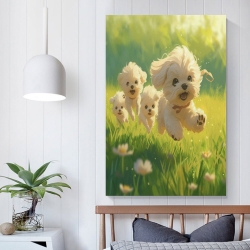 Maltese Chien Peinture sur toile sans cadre, impressions posters art mural pour déco maison chambre bureau