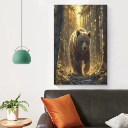 Ours brun Peinture sur toile sans cadre, impressions posters art mural pour déco maison chambre bureau