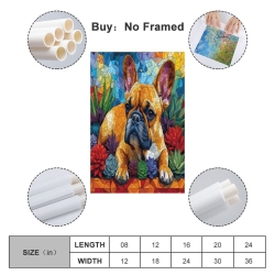 Chien Peinture sur toile sans cadre, impressions posters art mural pour déco maison chambre bureau
