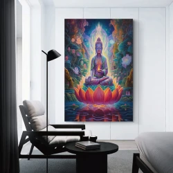 Bouddha Peinture sur toile sans cadre, impressions posters art mural pour déco maison chambre bureau