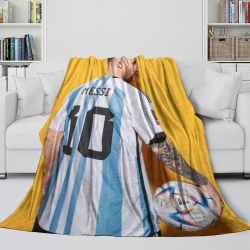 Lionel Messi Plaid en Polaire Imprimé 3D Couverture Douce Confortable pour Canapé Lit Bureau