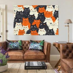 Chat Peinture sur toile sans cadre, impressions posters art mural pour déco maison chambre bureau