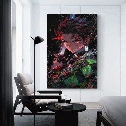Tueur de démons: Demon Slayer Peinture sur toile sans cadre, impressions posters art mural pour déco maison chambre bureau