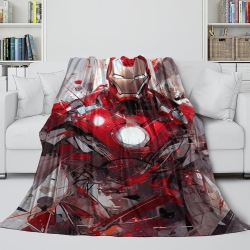Avengers Iron Man Plaid en Polaire Imprimé 3D Couverture Douce Confortable pour Canapé Lit Bureau