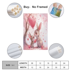 Lapin Petit lapin Peinture sur toile sans cadre, impressions posters art mural pour déco maison chambre bureau