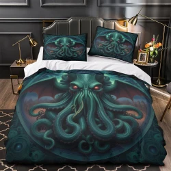 Mythe de l'horreur Cthulhu Housse de Couette Imprimée 3D Douce 3 Pièces Literie Garçons Filles