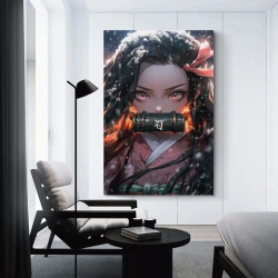 Tueur de démons: Demon Slayer Peinture sur toile sans cadre, impressions posters art mural pour déco maison chambre bureau
