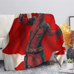 Marvel Deadpool Plaid en Polaire Imprimé 3D Couverture Douce Confortable pour Canapé Lit Bureau