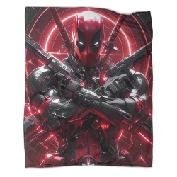 Marvel Deadpool Plaid en Polaire Imprimé 3D Couverture Douce Confortable pour Canapé Lit Bureau