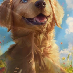 Golden Retriever Housse de Couette Imprimée 3D Douce 3 Pièces Literie Garçons Filles