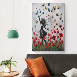 Papillon Peinture sur toile sans cadre, impressions posters art mural pour déco maison chambre bureau