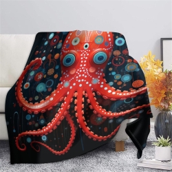 Mythe de l'horreur Cthulhu Plaid en Polaire Imprimé 3D Couverture Douce Confortable pour Canapé Lit Bureau