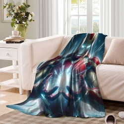 Avengers Iron Man Plaid en Polaire Imprimé 3D Couverture Douce Confortable pour Canapé Lit Bureau