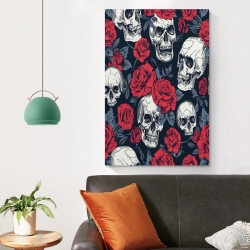 Crâne Peinture sur toile sans cadre, impressions posters art mural pour déco maison chambre bureau