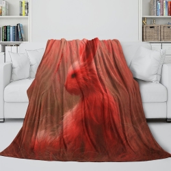 Lapin Petit lapin Plaid en Polaire Imprimé 3D Couverture Douce Confortable pour Canapé Lit Bureau