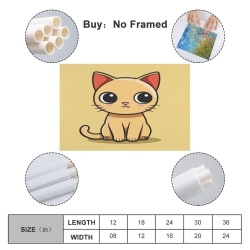 Chat Peinture sur toile sans cadre, impressions posters art mural pour déco maison chambre bureau