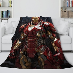 Avengers Iron Man Plaid en Polaire Imprimé 3D Couverture Douce Confortable pour Canapé Lit Bureau