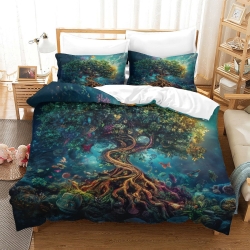 Arbre de vie Housse de Couette Imprimée 3D Douce 3 Pièces Literie Garçons Filles