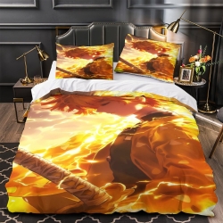 Tueur de démons: Demon Slayer Housse de Couette Imprimée 3D Douce 3 Pièces Literie Garçons Filles