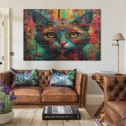 Chat Peinture sur toile sans cadre, impressions posters art mural pour déco maison chambre bureau