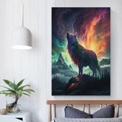 Loup Peinture sur toile sans cadre, impressions posters art mural pour déco maison chambre bureau