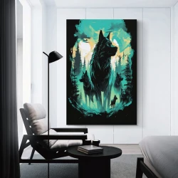 Loup Peinture sur toile sans cadre, impressions posters art mural pour déco maison chambre bureau