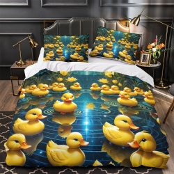 Canard Housse de Couette Imprimée 3D Douce 3 Pièces Literie Garçons Filles