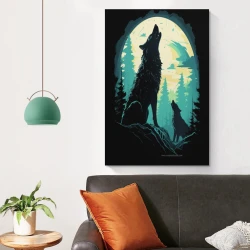 Loup Peinture sur toile sans cadre, impressions posters art mural pour déco maison chambre bureau