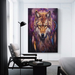 Loup Peinture sur toile sans cadre, impressions posters art mural pour déco maison chambre bureau