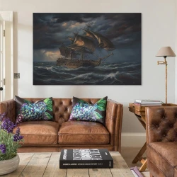 Voilier Peinture sur toile sans cadre, impressions posters art mural pour déco maison chambre bureau