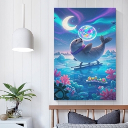 Phoque Peinture sur toile sans cadre, impressions posters art mural pour déco maison chambre bureau