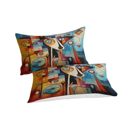 Art abstrait Chien Housse de Couette Imprimée 3D Douce 3 Pièces Literie Garçons Filles